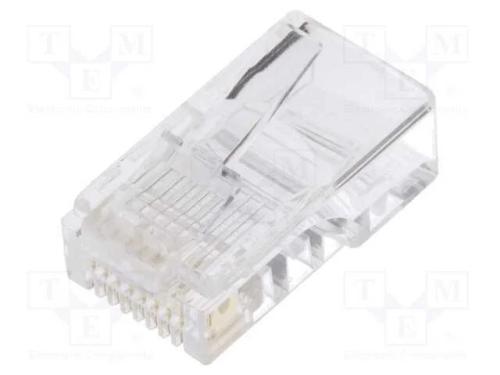 Ficha, RJ45, PIN: 8, Sistema: 8p8c, com cabo, IDC.