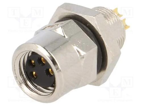 Conector: M8, fêmea, PIN: 4, para painel,porca de.