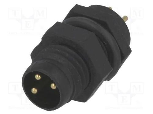 Conector: M8, macho, PIN: 3, para painel, tomada,.