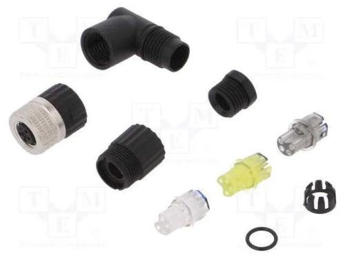 Conector: M8, fêmea, PIN: 4, angulares 90, com ca.