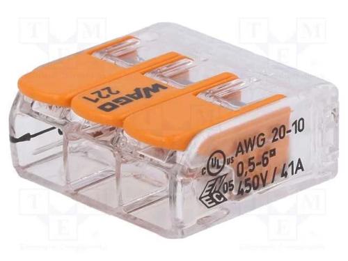 Conector rápido, 221, aperto de molas, 0,5÷6mm2, .