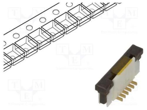 Conector: FFC/FPC, verticais, PIN: 6, ZIF, SMT, 1.