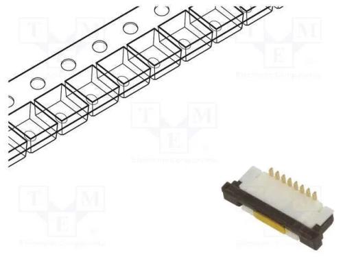 Conector: FFC/FPC, verticais, PIN: 8, ZIF, SMT, 1.