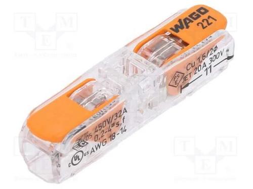 Conector rápido, 221, aperto de molas, 0,2÷4mm2, .