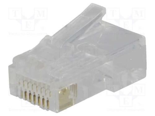 Ficha, RJ45, PIN: 8, Sistema: 8p8c, com cabo, IDC.
