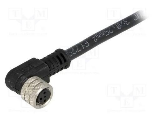 Conector: M8, Fêmea, Pin: 3, Angulares 90, com Cabo, Ficha, 3a, Ip67