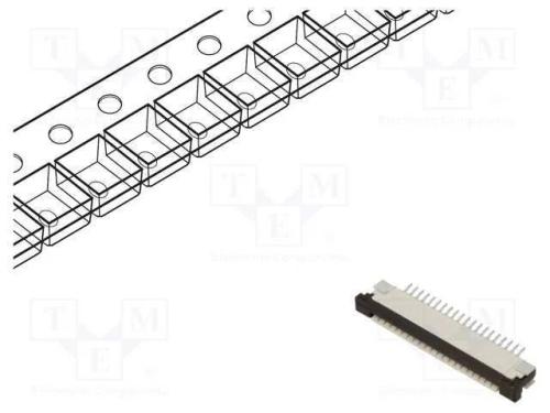 Conector: FFC/FPC, horizontais, PIN: 20, ZIF, SMT.