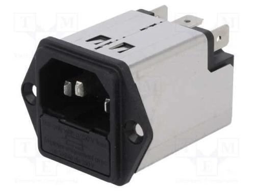 Conector: de alimentação, tomada, macho, 2A, 250V.