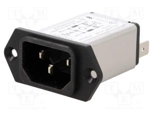 Conector: de alimentação, tomada, macho, 6A, 250V.