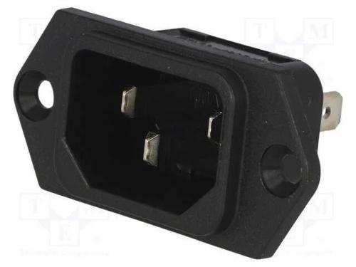 Conector: de alimentação, tomada, macho, 10A, 250.