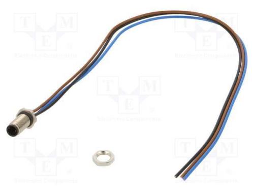 Conector: M5, Tomada, 707, Macho, Pin: 3, Não Blindados, Dourado, 1a