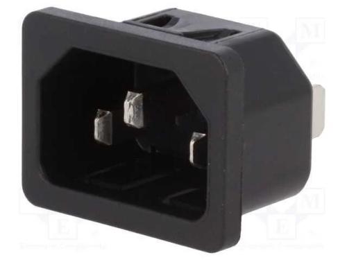 Conector: de alimentação, tomada, macho, 10A, 250.