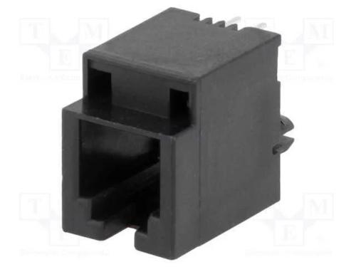Tomada, Rj9, Pin: 4, com Salto, Dourado, Sistema: 4p4c, Tht, Simples