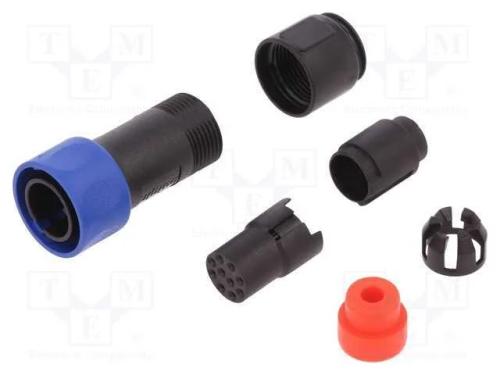 Conector: redondos, ficha, fêmea, PIN: 10, sem co.