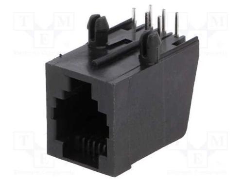 Tomada, RJ12, PIN: 6, Sistema: 6p6c, THT, angular.
