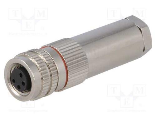 Conector: M8, fêmea, PIN: 4, com cabo, ficha, 3A,.