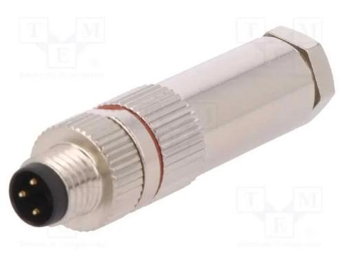 Conector: M8, macho, PIN: 3, com cabo, ficha, 3A,.