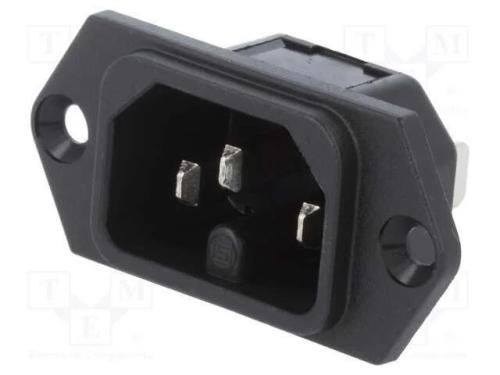 Conector: de alimentação, tomada, macho, 10A, 250.