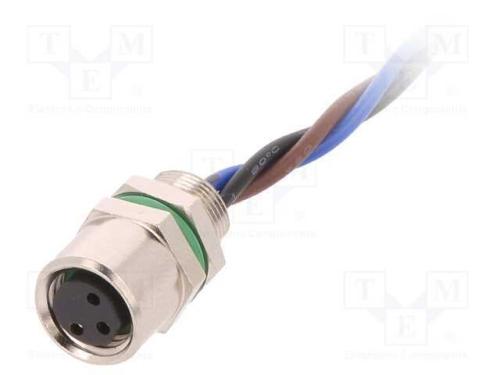 Conector: M8, fêmea, PIN: 3, para painel,porca de.