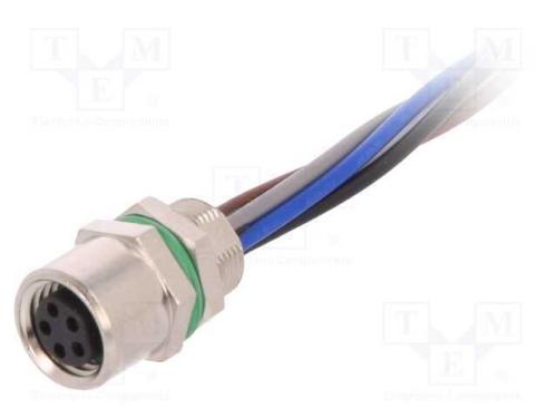 Conector: M8, fêmea, PIN: 5, para painel,porca de.