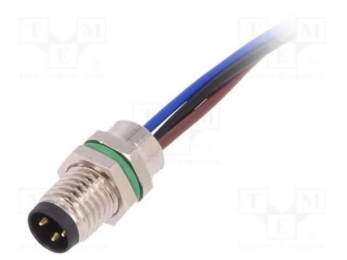 Conector: M8, macho, PIN: 3, para painel,porca da.