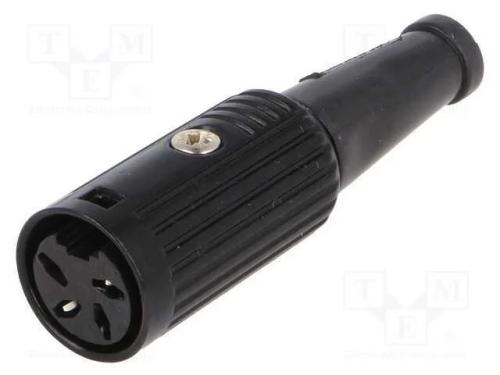 Ficha, Din, Fêmea, Pin: 4, Sistema: 216, Simples, com Cabo, Solda