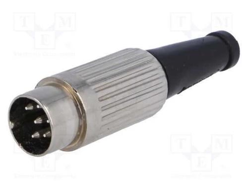 Ficha, Din, Macho, Pin: 6, Sistema: 240, Simples, com Cabo, Solda