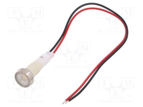 Luz indicadora: LED, plana, branco, 24VDC, 24VAC,.