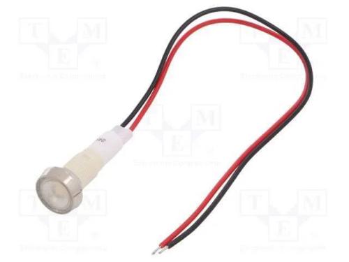 Luz indicadora: LED, plana, branco, 24VDC, 24VAC,.