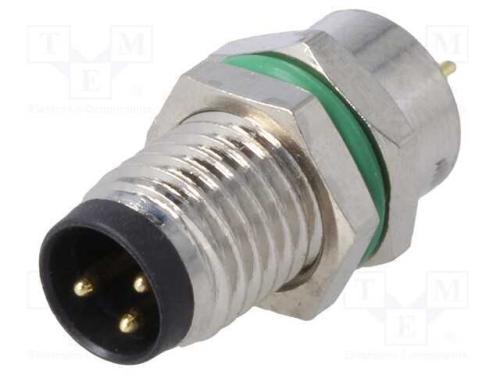 Conector: M8, macho, PIN: 3, para painel,porca da.