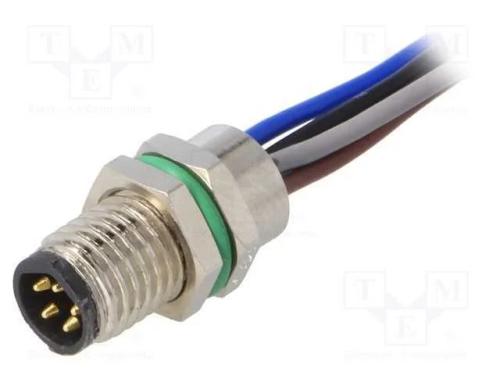 Conector: M8, macho, PIN: 5, para painel,porca da.