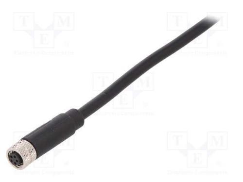 Conector: M8, fêmea, PIN: 5, simples, com o anel .