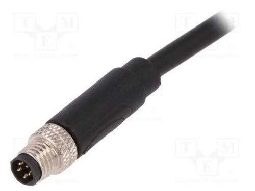 Conector: M8, Macho, Pin: 5, Simples, com o Anel Protetor,Com Cabo