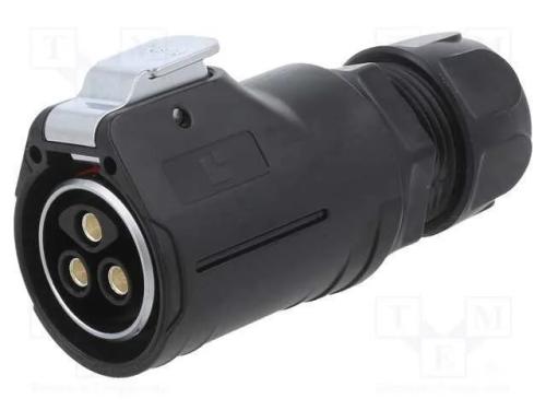 Conector: Redondos, Ficha, Tamanho 28, 02, Fêmea, Pin: 3, com Trinco