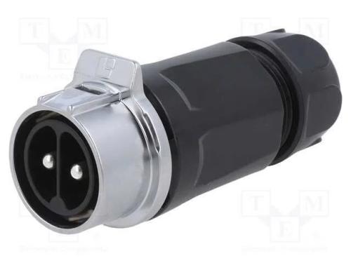 Conector: Redondos, Ficha, Tamanho 28, 02, Macho, Pin: 2, Ao Trinco