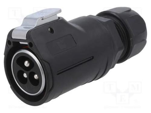 Conector: Redondos, Ficha, Tamanho 28, 02, Macho, Pin: 3, com Trinco