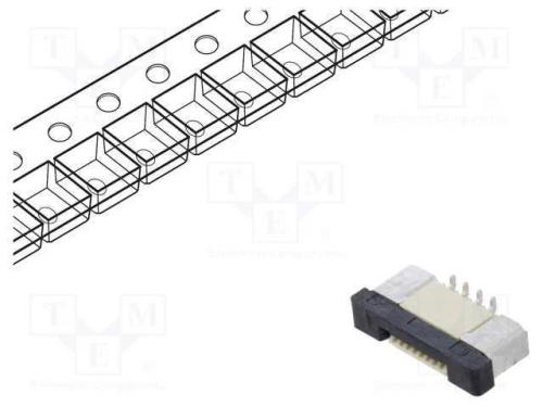 Conector: FFC/FPC, horizontais, PIN: 8, ZIF, SMT,.