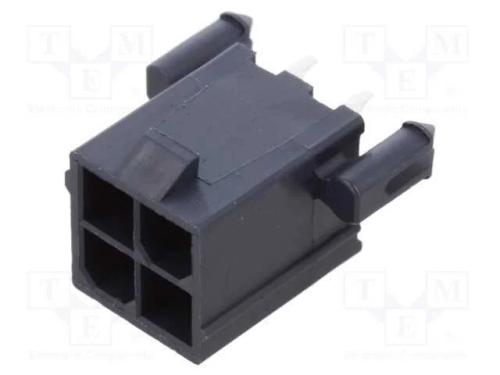 Tomada, Fio-Placa, Macho, Mini-Fit Jr, 4,2mm, Pin: 4, Glow-Wire, Tht