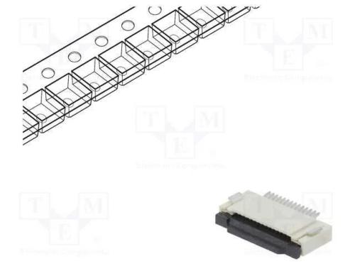 Conector: FFC/FPC, horizontais, PIN: 14, ZIF, SMT.