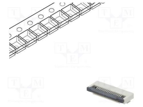 Conector: FFC/FPC, horizontais, PIN: 18, ZIF, SMT.