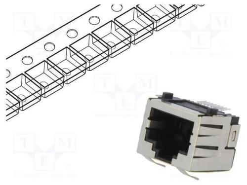 Tomada, RJ45, PIN: 8, Cat: 5, Sistema: 8p8c, SMT,.