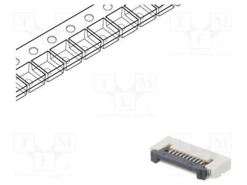 Conector: FFC/FPC, horizontais, PIN: 10, ZIF, SMT.
