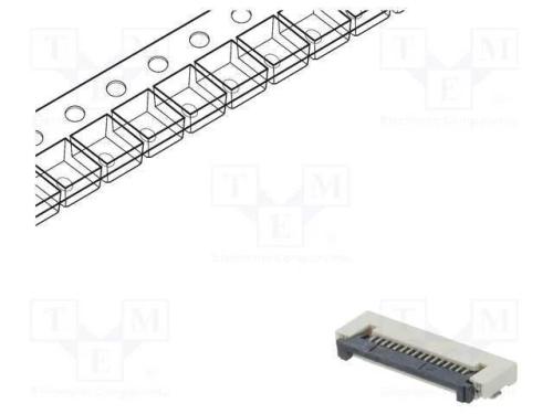 Conector: FFC/FPC, horizontais, PIN: 16, ZIF, SMT.