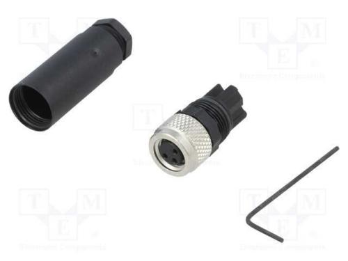 Conector: M8, fêmea, PIN: 3, simples, com cabo, f.