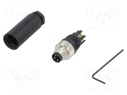 Conector: M8, macho, PIN: 3, simples, com cabo, f.