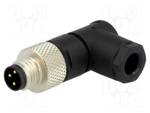 Conector: M8, macho, PIN: 3, angulares 90, com ca.