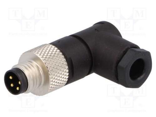 Conector: M8, macho, PIN: 4, angulares 90, com ca.