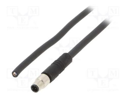 Conector: M5, Ficha, 707, Macho, Pin: 4, Não Blindados, Dourado, 1a