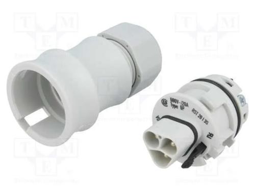 Conector: Redondos, Ficha, Rst, Macho, Pin: 3, Prateado, 20a, 250v