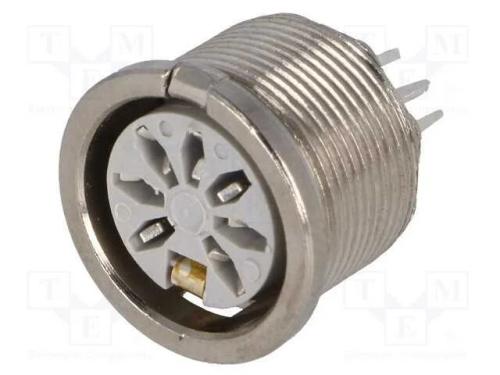 Tomada, Din, Fêmea, Pin: 7, Sistema: 270, Tht, 34v, 2a, Prateado, 10mo